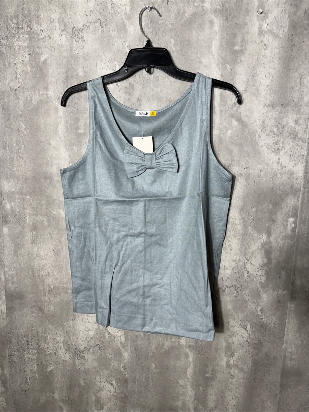 NWT Tulip B Light Blue Sleeveless Bow Tank Top